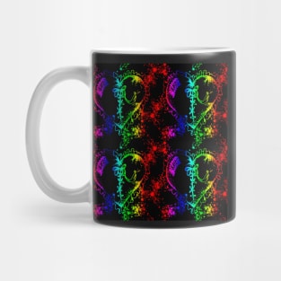 Rainbow Hearts With Black Background Mug